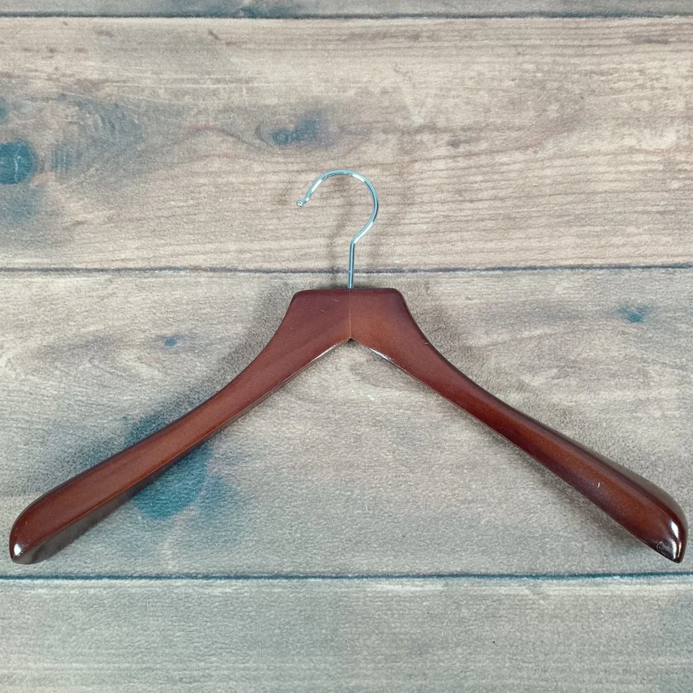 Premium Dark Wood Suit Hanger Metal Hook Dress Shirt Coat Hanger